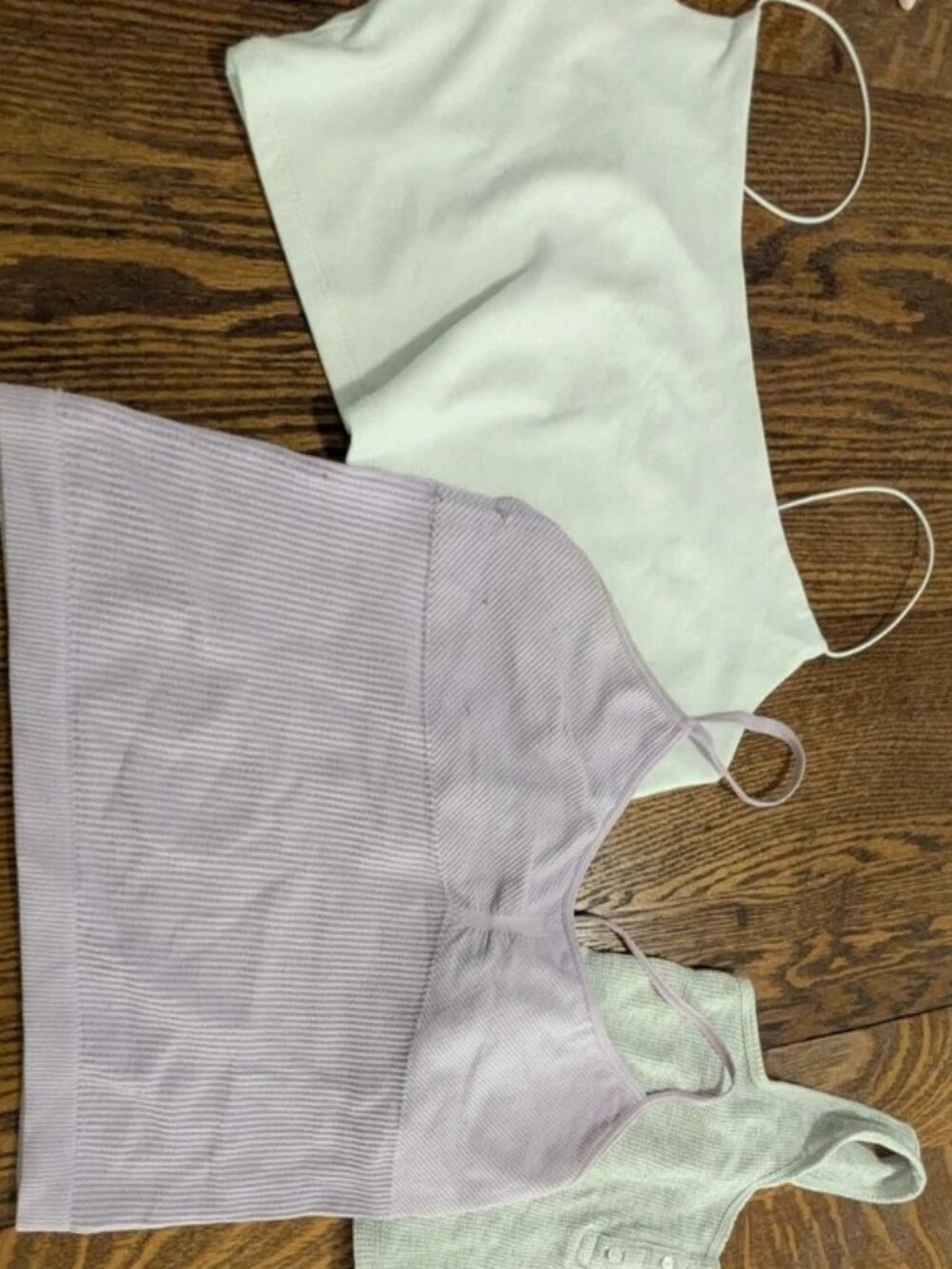 Set of 3 Women/Teen Tank Tops Sizes S/M White, Gray, & Purple Multi Brand